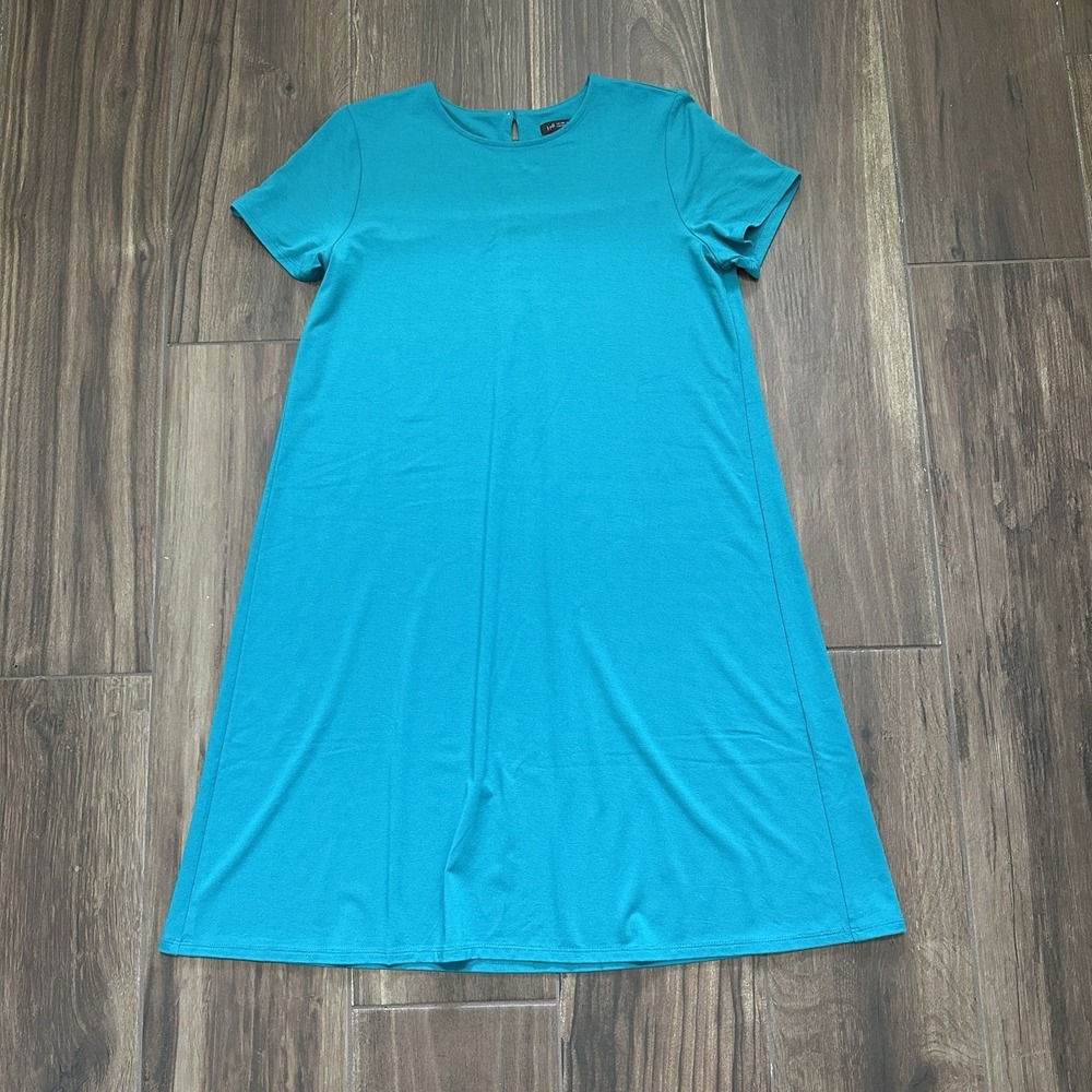J Jill Womens Wearable Collection Short Sleeve Teal T Shirt Dress Size‎ S